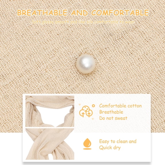 HOOWIFFY Beige Cotton Scarf 1Pc Comfortable Multi-Purpose Shawl Wrap for Outdoor and Shoulder Use