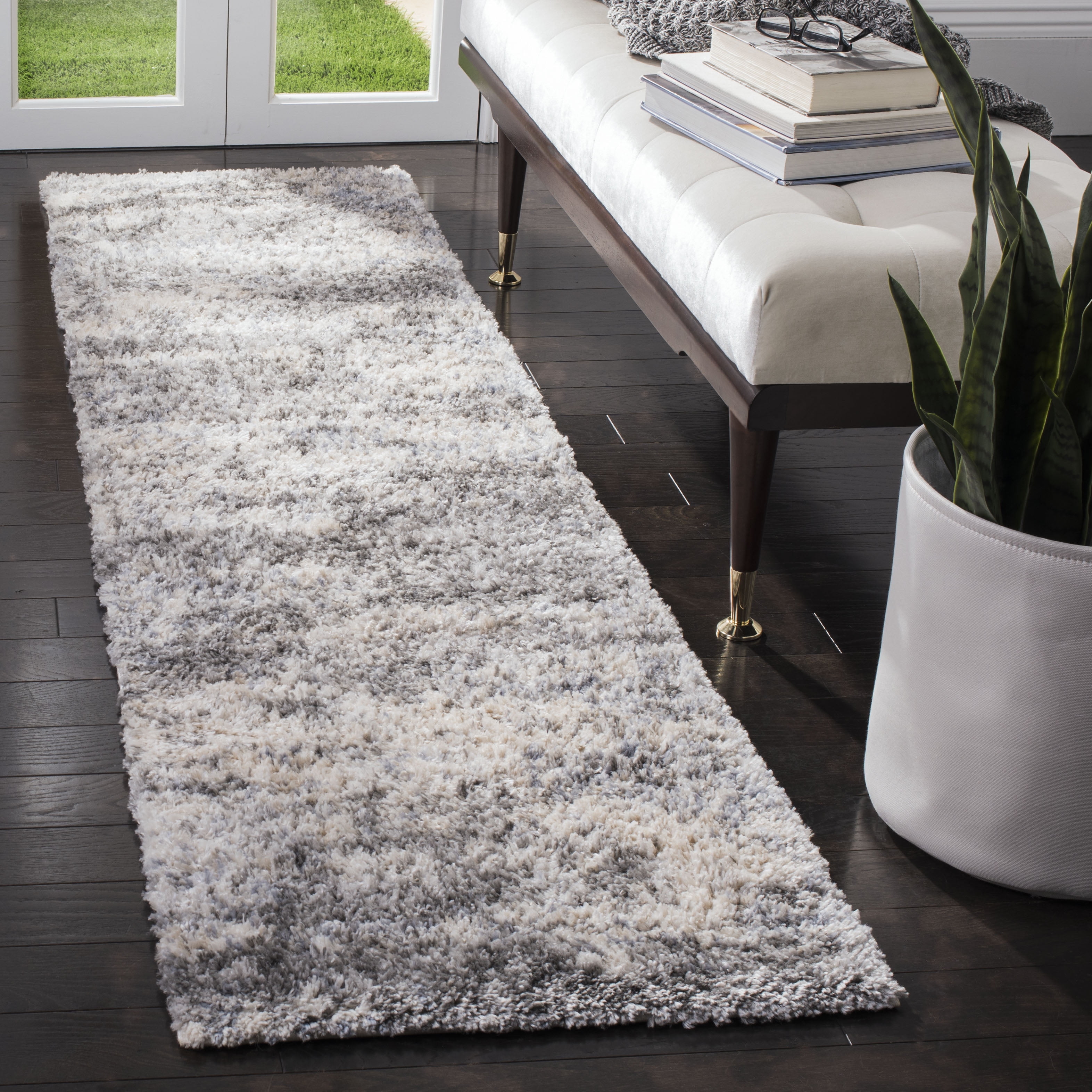 Small Large Beige Natural Shaggy Rugs Deep Living Room Rug Long Shaggy Runners 