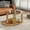 31.5" Brown Glass Coffee Table, variant on 27.6" Modern Round Nesting Coffee Table Fluted with Drawer for Home Living Room, White+Gold