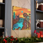 Frontier Town Scene - Canvas