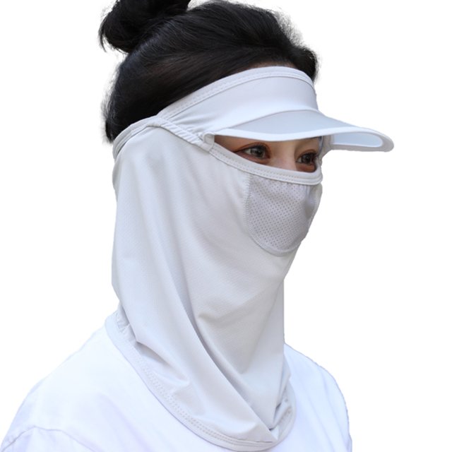 Tignapoo Cooling Summer Face Shield for Men and Women - Breathable Ice Silk Full-Face Mask with Hat Brim, Sun Protection for Biking and Outdoor Activities - Available in Multiple Colors