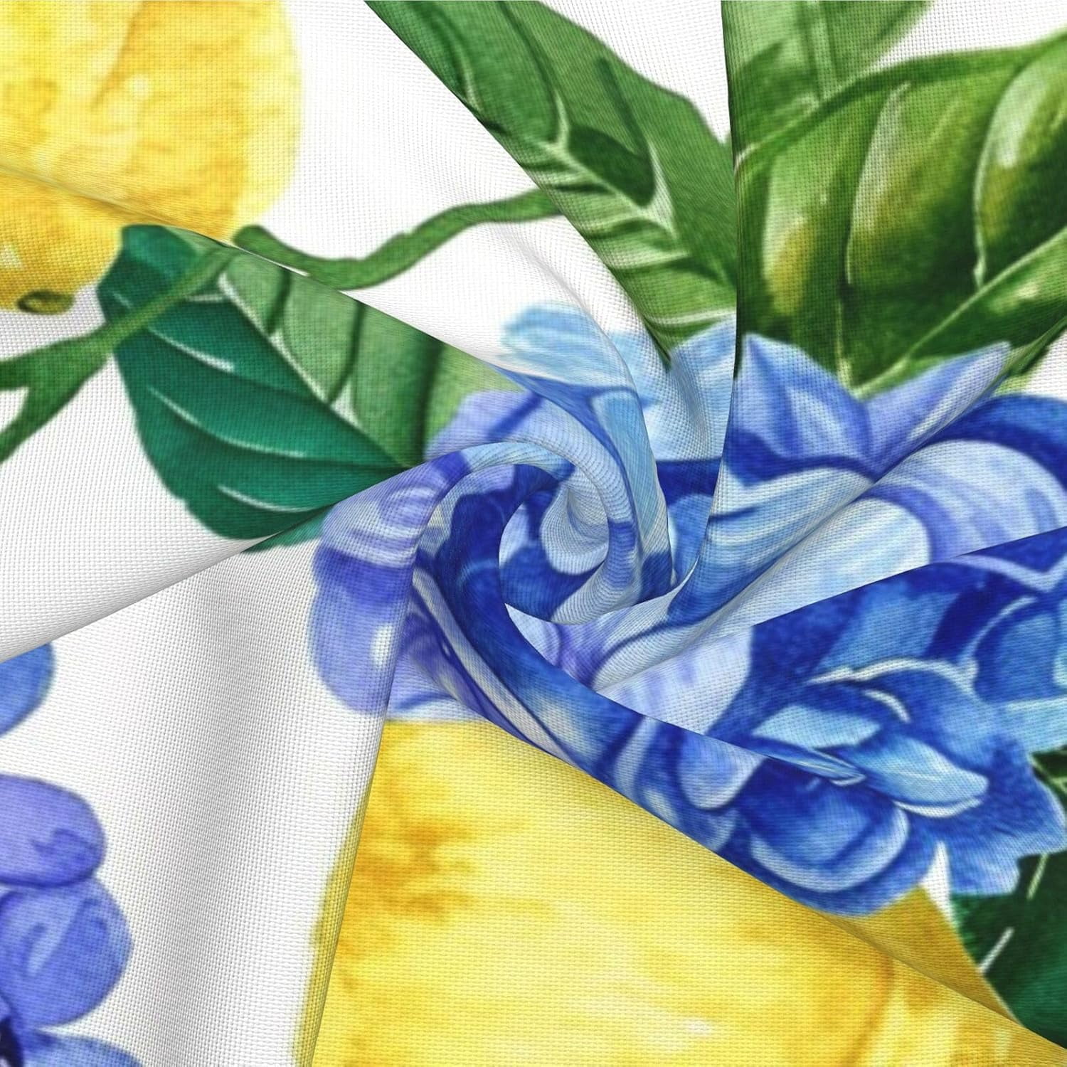 KiuLoam Summer Lemon Hydrangea Pillow Covers 18x18 Set of 2 Blue Yellow Floral Decorative Throw Pillow Covers Outdoor Farmhouse Cushion Cases for Sofa Couch Bed Living Room Decor