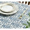 thumbnail image 5 of Cotton Rectangular Tablecloth 60×104 Inch, Floral Flower Vintage Navy Damask Pattern Washable Table Cover for Party Picnic Dinner Decor, 5 of 6
