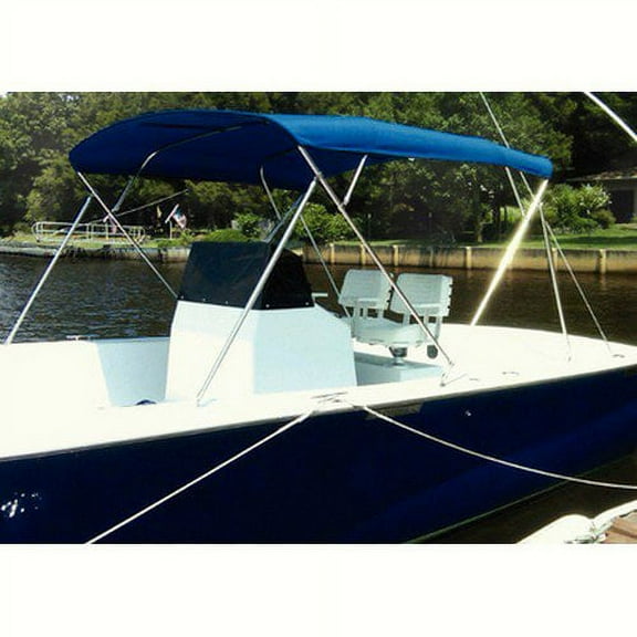 Carver Covers 604A02 3 Bow Bimini Top 79-84In Jet Black Canvas Made by Carver Covers