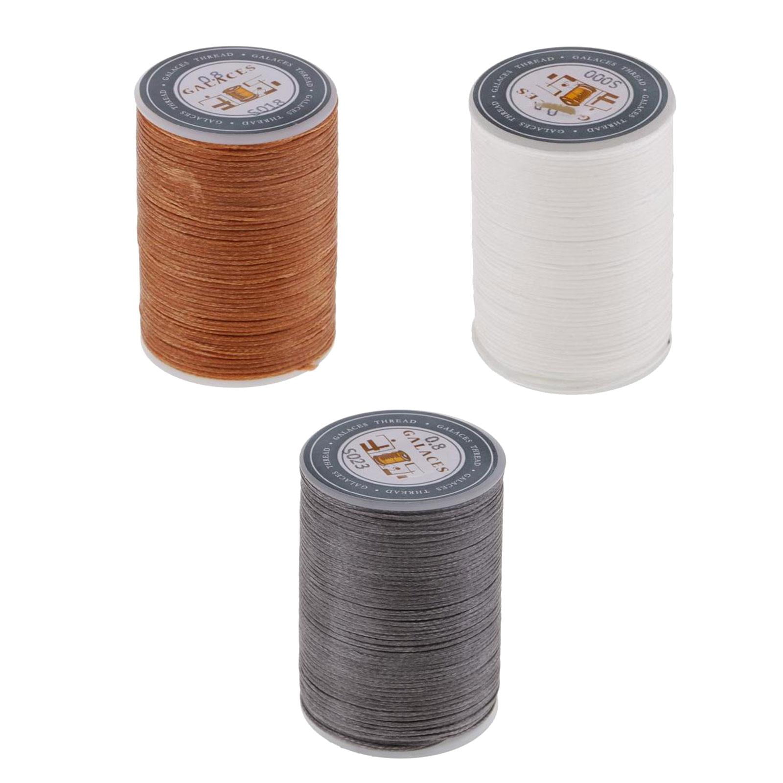 3 Rolls 150D Flat Polyester Waxed Thread for Leather Craft