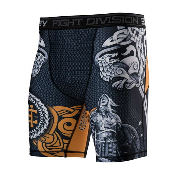 Extreme Hobby Men's Ragnarok Viking Vale Tudo MMA Shorts Black/Gold