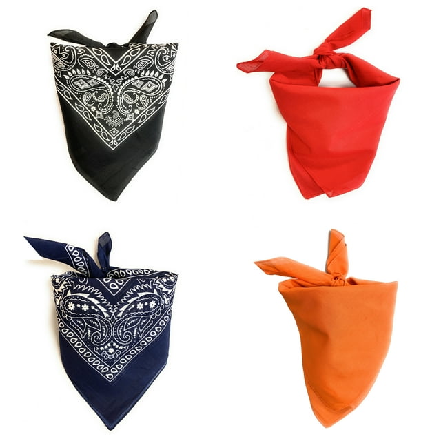 Mechaly 6 Pack Soft Polyester Scarves Neckerchief - Bulk Wholesale (Mix Solid