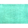 thumbnail image 1 of Ahgly Company Indoor Rectangle Persian Turquoise Blue Traditional Area Rugs, 2' x 4', 1 of 4