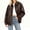 Tan, variant on Women Faux Leather Jackets Bomber Casual PU Zip Motor Biker Coat
