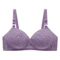 thumbnail image 1 of B91xZ Soft Touch Breathe Bralette Adjustable Strap Triangle Bra,Purple L, 1 of 2