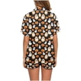 thumbnail image 5 of SAKMAL Cute Pajamas for Women Halloween 2PC Ghost Pumpkin Print Short Sleeve Top & Shorts for Ladies Holiday Sleepwear Set,M, 5 of 8