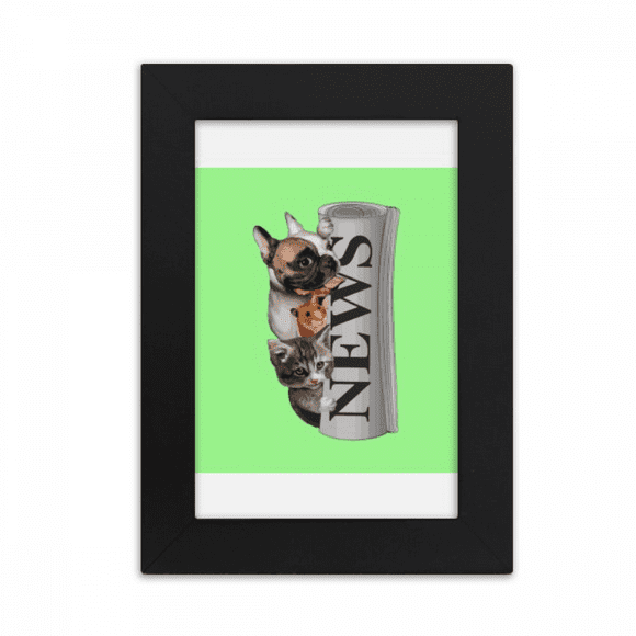 Roll Newspaper Pet Group Art Deco Fashion Desktop Photo Frame Picture Display Art Painting Exhibit
