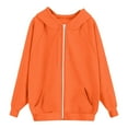 thumbnail image 6 of Fgvctg Hoodies for Women Fleece Zip Up Hoodie Oversized Sweatshirts Comfy Plus Size Fall Outfits Casual Jackets Women's Clothing with Pockets Orange XL, 6 of 6