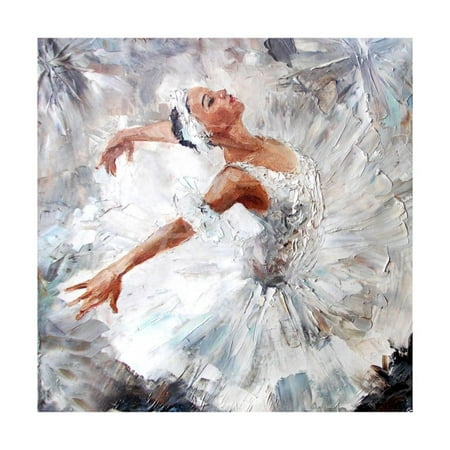 Oil Painting, Girl Ballerina. Drawn Cute Ballerina Dancing Art Print -