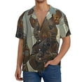 thumbnail image 3 of Fotbe Steampunk Space Mice Warriors print Short Sleeve Button Down Shirts for Men Casual Summer Beach Wrinkle Free Shirt-4X-Large, 3 of 7