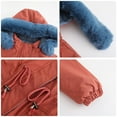 thumbnail image 5 of Idoravan Winter Coats for Women Plus Size Women's Reversible Warm Cotton Coat with Removable Hood, Long Sleeve Zipper, Thick Cotton Coat, Hooded Casual Jacket Orange XXXL, 5 of 9