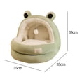 thumbnail image 4 of GROWTH TANK Cat Bed Cave Semi Closed Cat Nest Hideout Comfortable Kitty Detachable Inner Pad Green S, 4 of 9