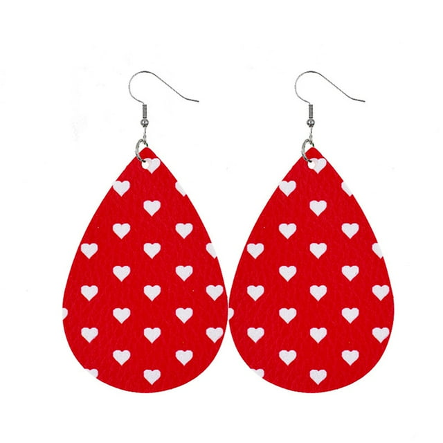 Sonducket Pendientes de cuero con forma de gota de agua, pendientes colgantes rojos para el Día de San Valentín, adornos para mujeres y niñas, regalo Ropa, zapatos y accesorios Miscelánea tipo 9 Sonducket AP010056-09