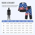 thumbnail image 4 of Honeii Shark With USA Flag Pattern Mens Pajamas Set,2pcs Men's Lounge Long Sleeve Sleep Shirt and Pajama Bottoms Sleepwear Set,Mens Pjs Sets-XX-Large, 4 of 7