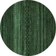 thumbnail image 1 of Ahgly Company Indoor Round Abstract Turquoise Blue Modern Area Rugs, 5' Round, 1 of 4