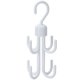 thumbnail image 1 of Gancho giratorio de cuatro garras para abrigos y bolsos, colgador para guardar corbatas y cinturones, blanco, 1 of 4