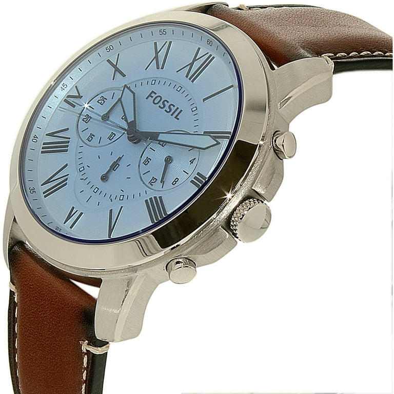 Fossil Men s Grant FS5184 Brown Leather Quartz Dress Watch