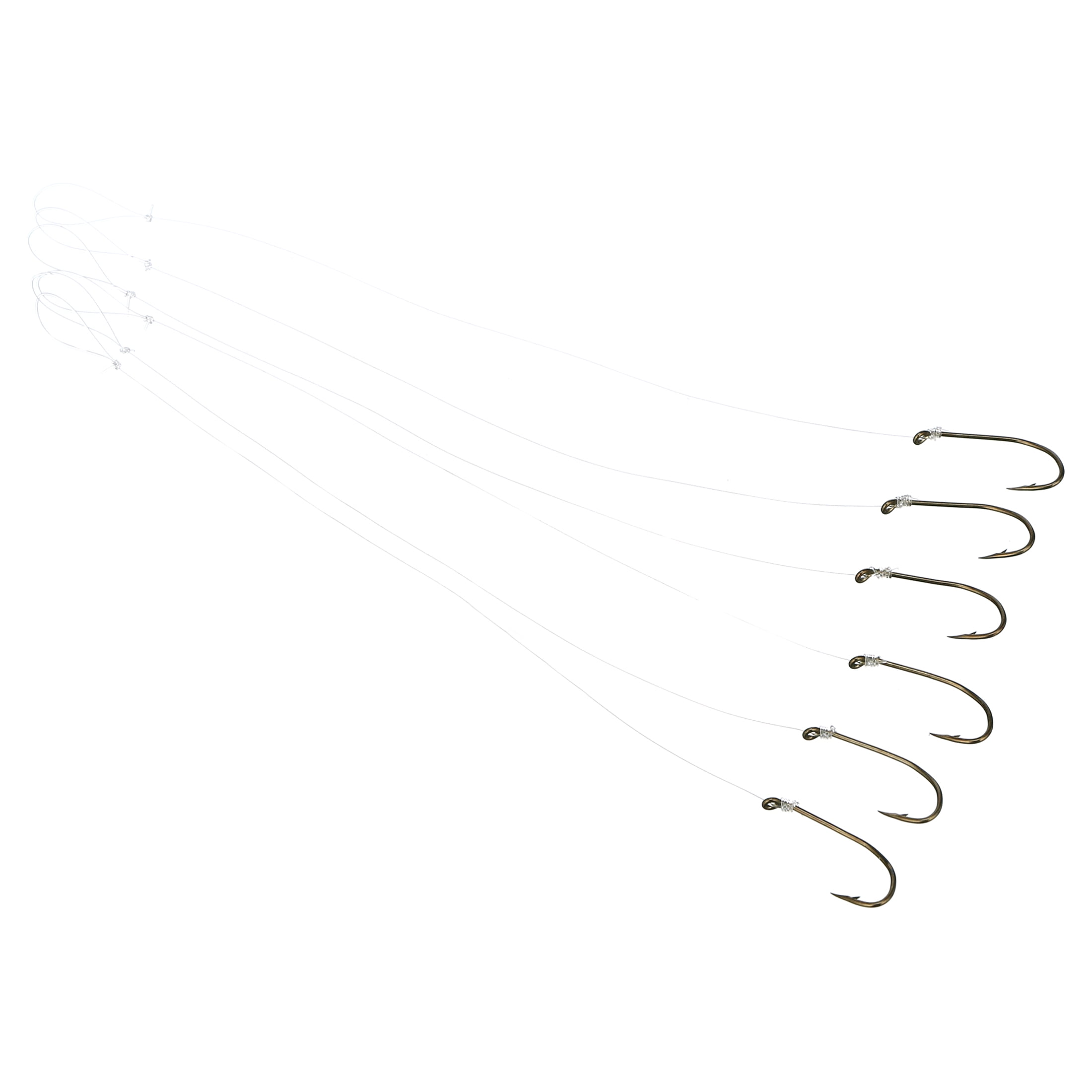 (6 pack) Eagle Claw 031H-2 Plain Shank Snell Fish Hook, Size 2
