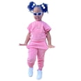 thumbnail image 2 of YTDSCS Girls Summer Short Sleeved Sweatsuit Pant Set for Girls，Toddler Shorts Sleeved Sweatshirt Top + Sweatpants Summer Tracksuits Set Outfits,Sizes 1-9T, 2 of 7