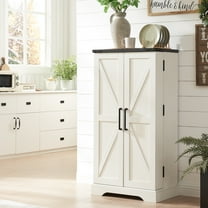 ACCOHOHO 47" Kitchen Pantry Cabinet, Farmhouse Storage Cabinet with Adjustable Shelves, White