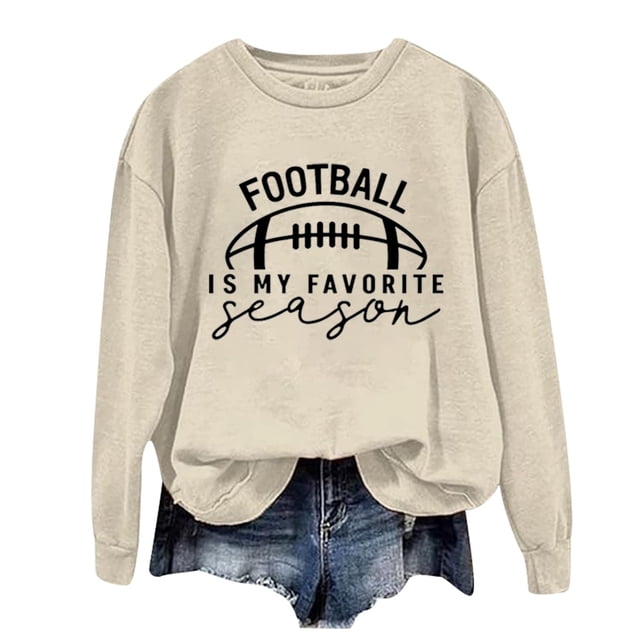 WEAIXIMIUNG Ensemble de Chandails en Molleton Courts Manches Longues Col Rond pour Femmes Imprimé Graphique Football Sans Capuche