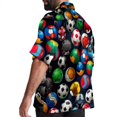 thumbnail image 3 of Football Men's Short Sleeve Shirts, Casual, Printed, Button Down, Beach Shirt - Spread Collar Tops for Summer Beach Fun, 3 of 6