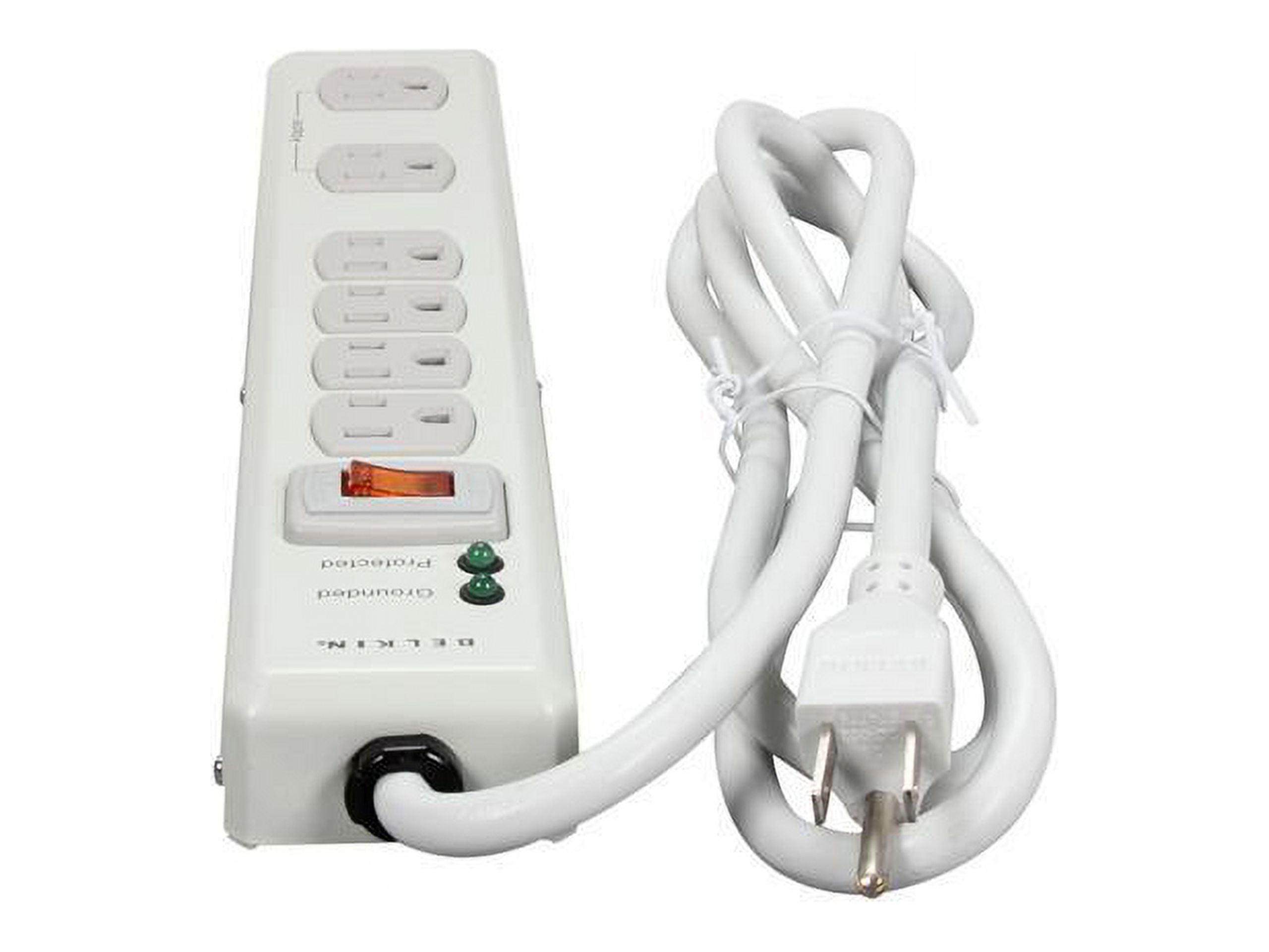 Belkin 6-Outlet Metal Power Strip Surge Protector, 6ft, Beige