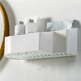 thumbnail image 1 of Punch-free Toilet Rack Wall Mount Cosmetic Storage Organizer Box Large Capacity Bathroom Draining Storage Stand Shelf for Home Hotel Dormitory, 1 of 9