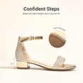 thumbnail image 5 of DREAM PAIRS Girls' Strappy Flat Sandals, Elegant T-Strap Summer Dress Shoes with Metallic Ball Accent, Comfortable Adjustable Ankle Strap Sandals for Little Kid/Big Kid, 5 of 6