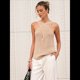 thumbnail image 4 of Blusa Informal de Verano para Mujer, de Punto, Sin Mangas, con Cuello Halter Cruzado y Color Liso. Albaricoque XXL, 4 of 8