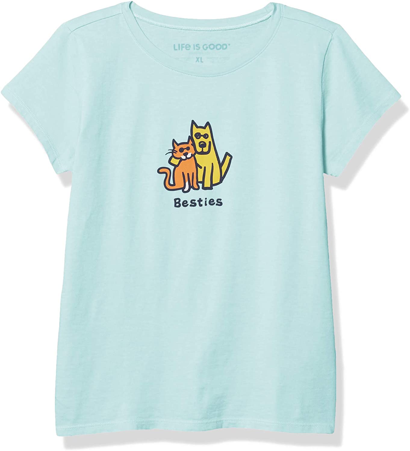 Life is Good Girls Vintage Crusher Graphic TShirt, Besties Bermuda