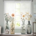 thumbnail image 2 of Eucalyptus Flower Sheer Curtains 72 Inches Long 2 Panels Set, Window Sheer Curtains for Living Room/Bedroom, Orange Floral Sage Green Leaf Daisy Light Filtering Rod Pocket Curtain 52'' x 72'' x 2, 2 of 7