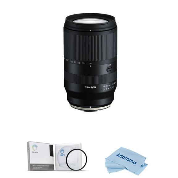 Tamron 18-300mm f/3.5-6.3 Di III-A VC VXD Lens for Sony E Bundle with 67mm UV Filter, Microfiber Cleaning Cloth