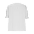 thumbnail image 5 of Atogsazn Women's Spring Tops Ruffle V Neck Puff Short Sleeve Tshirt Flowy Dressy Casual Top for Women White S, 5 of 8