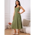thumbnail image 2 of DARING DIVA Sleeveless Loose Flowy Midi Tank Beach Dress S Army Green, 2 of 7