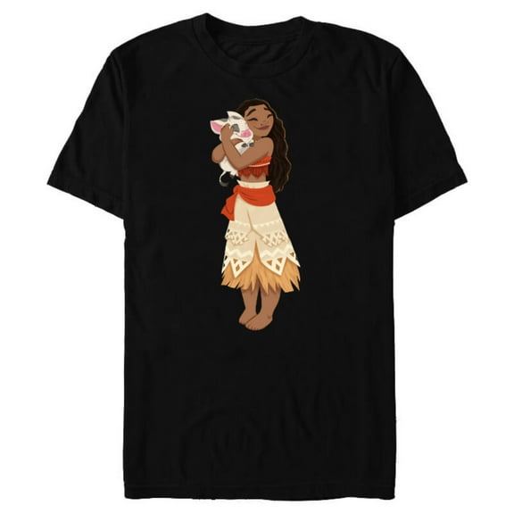 Disney Moana and Pua T-Shirt- Short Sleeve Blended T-Shirt for Adults - Customized-Black