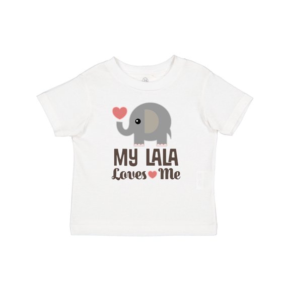 Inktastic My Lala Loves Me Grandkids Elephant Boys or Girls Baby T-Shirt