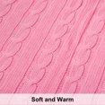 thumbnail image 5 of Flxxie Soft Cotton Cable Knitted Blanket Simple yet Quality Look, Twin 60" x 80", Pink, 5 of 5