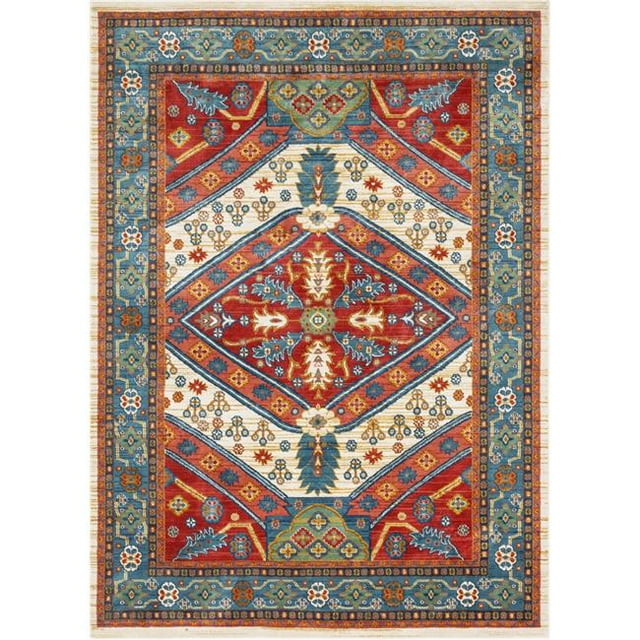 Well Woven TU-62-5 Tulsa Musta Ivory Traditional Medallion Area Rug - 5 ft. 3 in. x 7 ft. 3 in.
