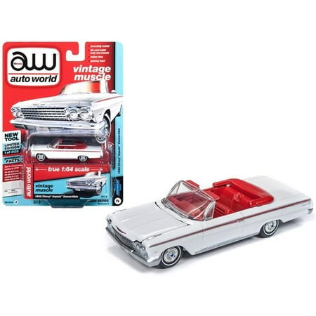1962 Chevrolet Impala Open Convertible White w/ Red Interior 