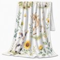 thumbnail image 2 of Playful families Goats Sunflowers Watercolor, Cozy Friendship Quote Scene, Warm Flannel Blanket for Living Room and Reading Nook, Art Lovers Thanksgiving Gift, Artistic Home Decor, 2 of 9