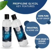 Propylene Glycol 2 Pack, Pure PG Dispensing Bottles, USP Kosher Food Grade PG Liquid for Soaps, Lotions, Moisturizers, Solvents, 500mL