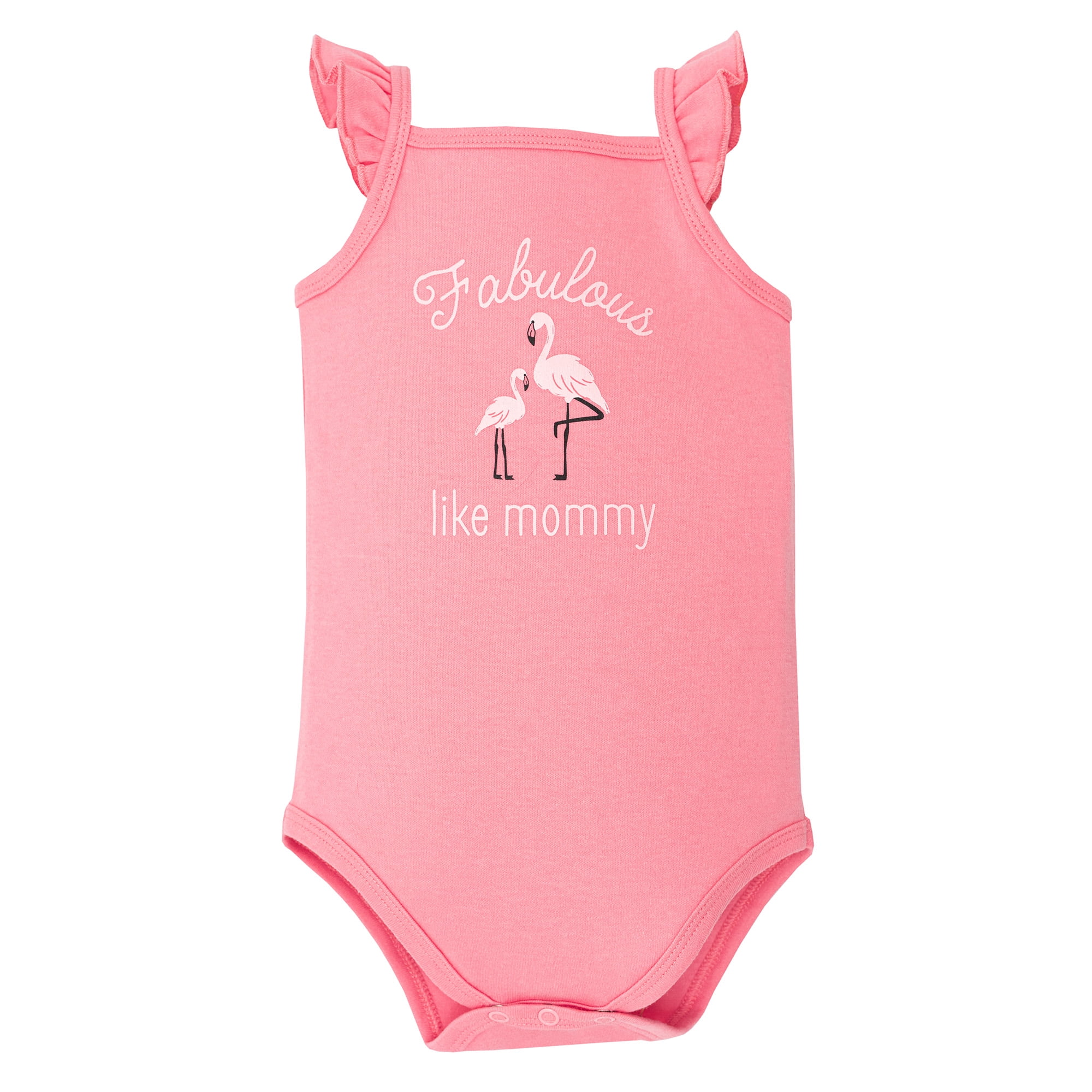 Hudson Baby Girl Cotton Sleeveless Bodysuits 5-Pack, Tropical Flamingo, Preemie