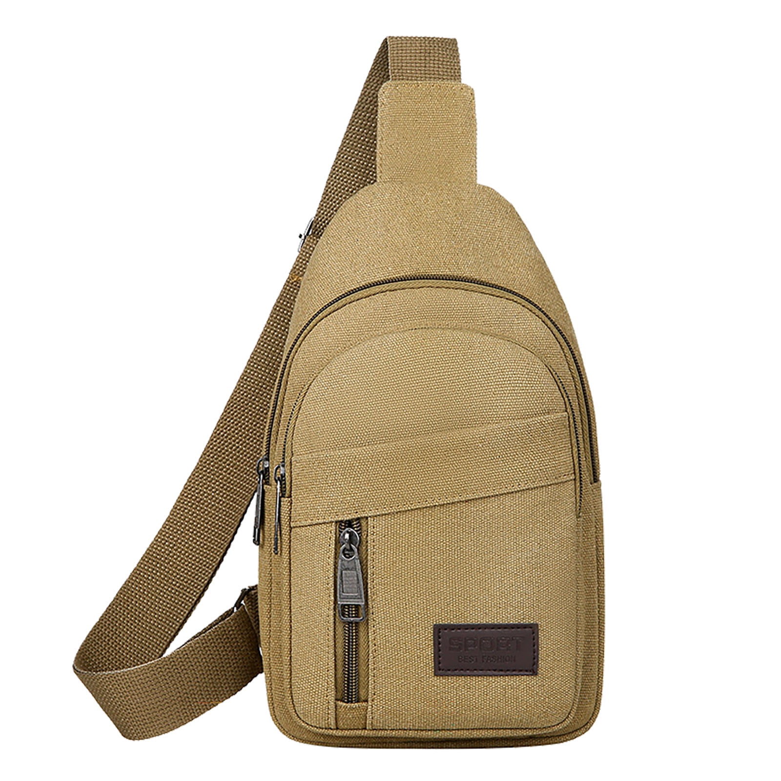 2024 Men's New Casual Solid Color Simple One Shoulder Zipper
