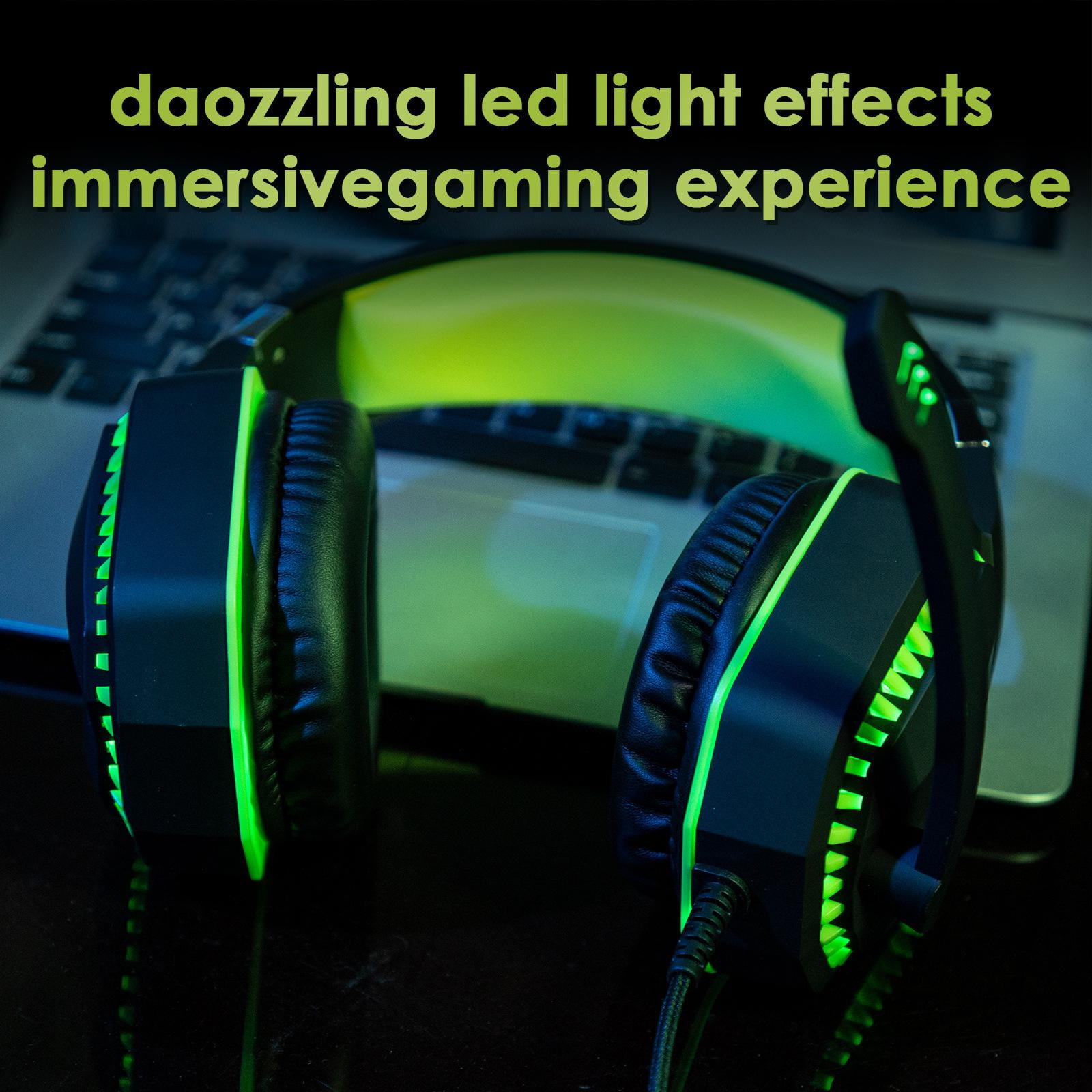 3.5mm Wired Gaming Headphone Good Sound Quality Over-Ear Headset with Microphone Soft Memory Earmuffs